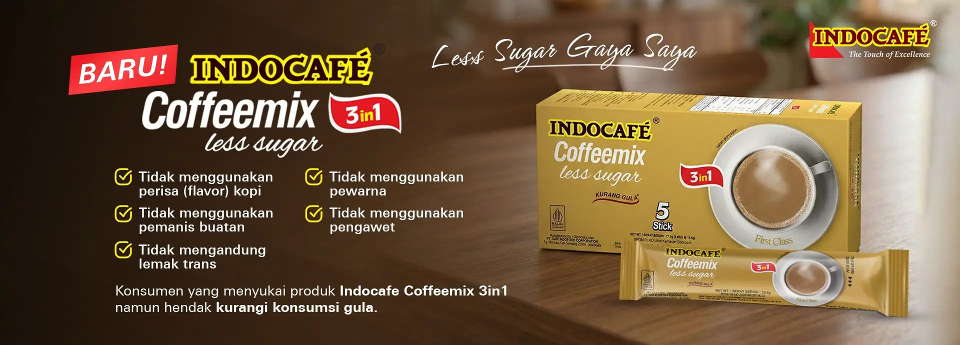 Indocafe Coffeemix Less Sugar